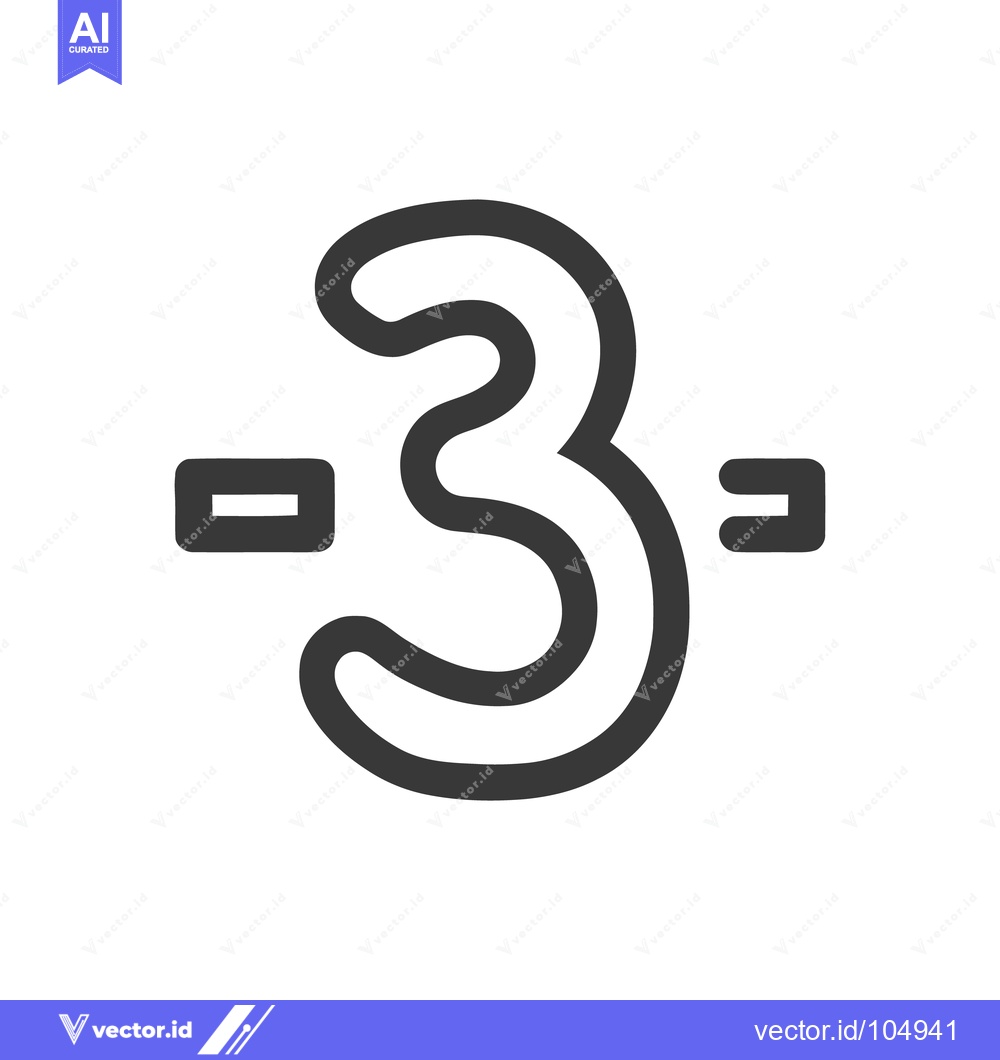 Premium Vector dari Stat Minus 3 Icon Line Art Icon 11477