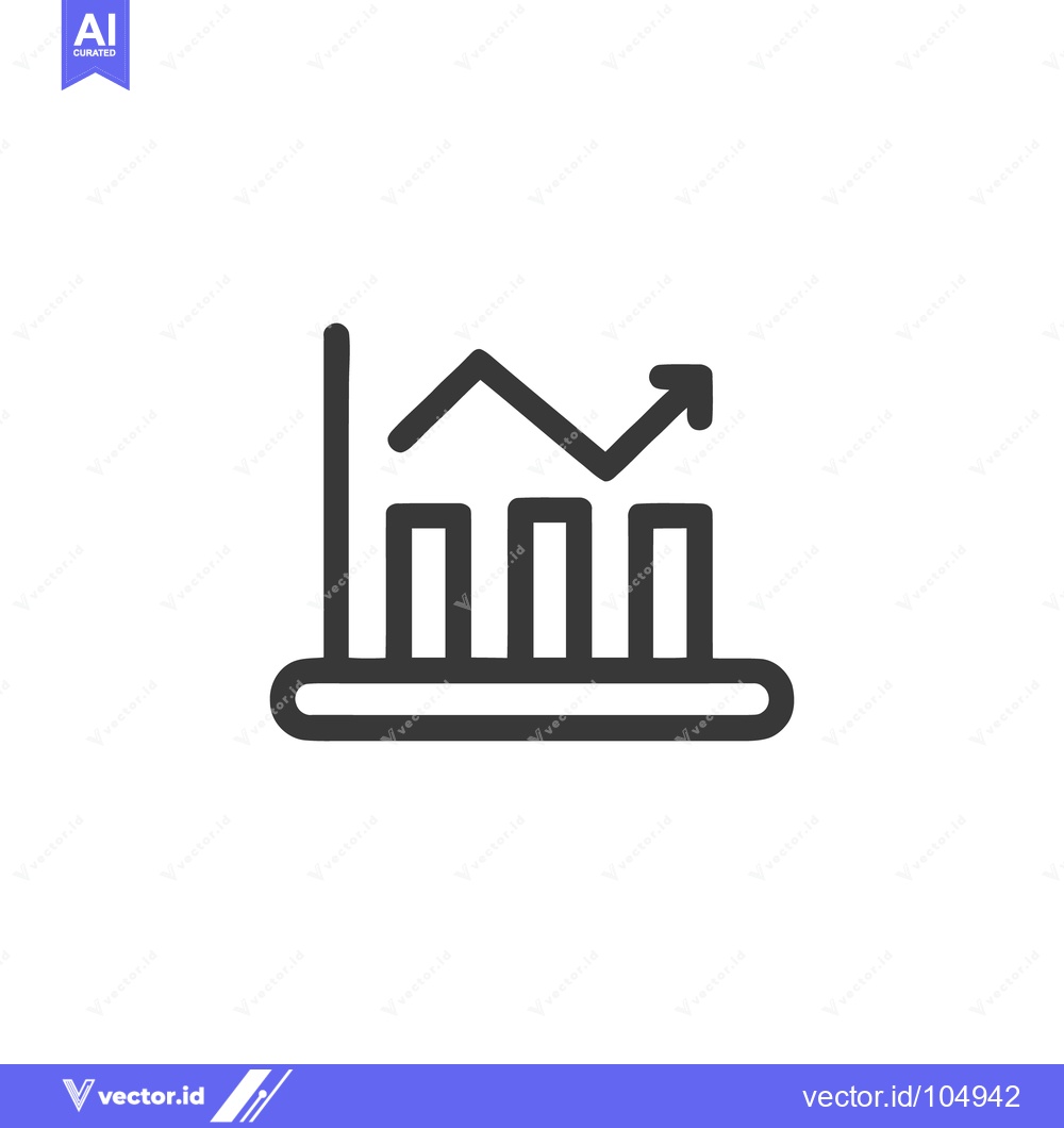 Premium Vector dari Ascending Bar Graph with Arrow: Financial Growth Icon