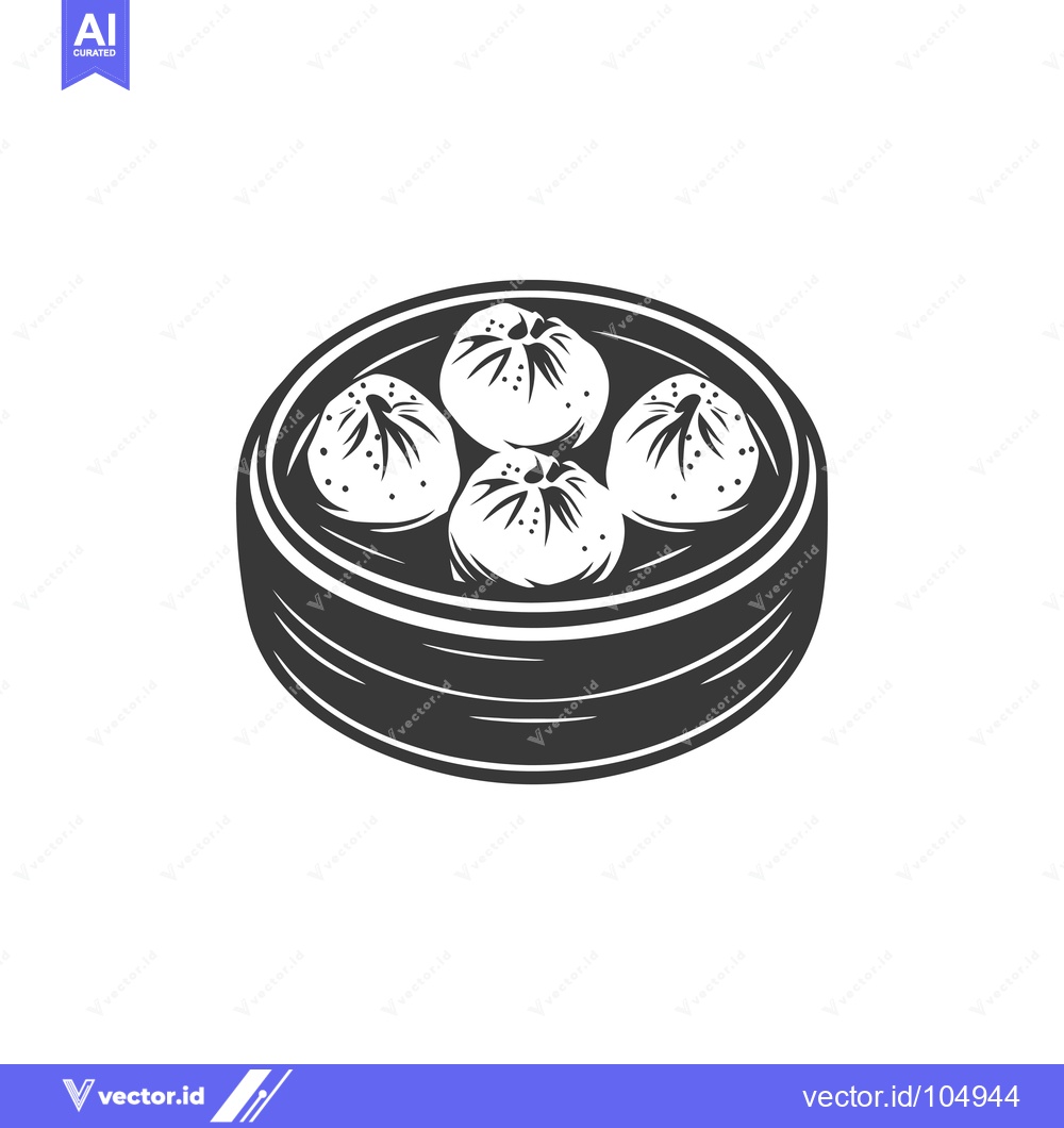 Premium Vector dari Steamed Buns or Baozi in a Bamboo Steamer