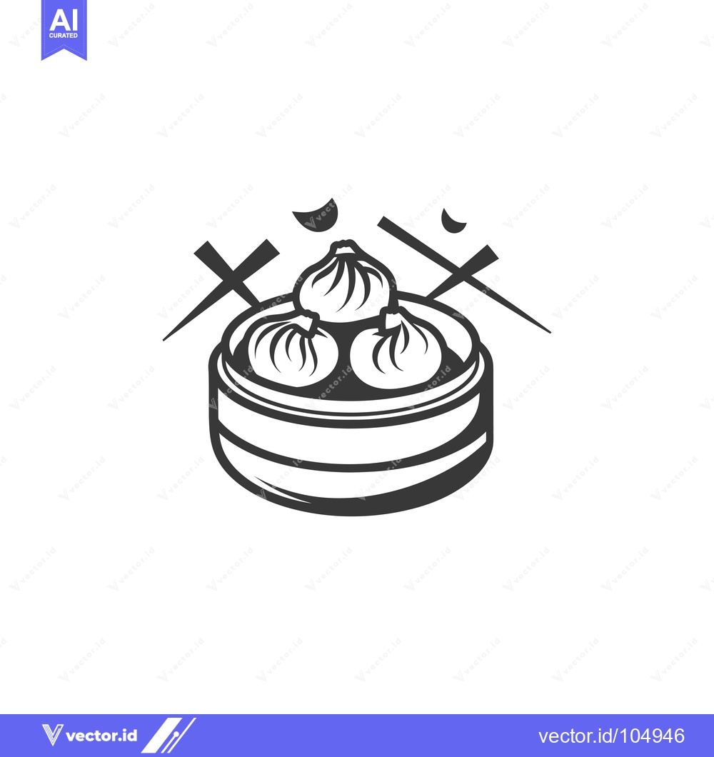 Premium Vector dari Steamed Dumplings Served in a Bamboo Steamer with Chopsticks
