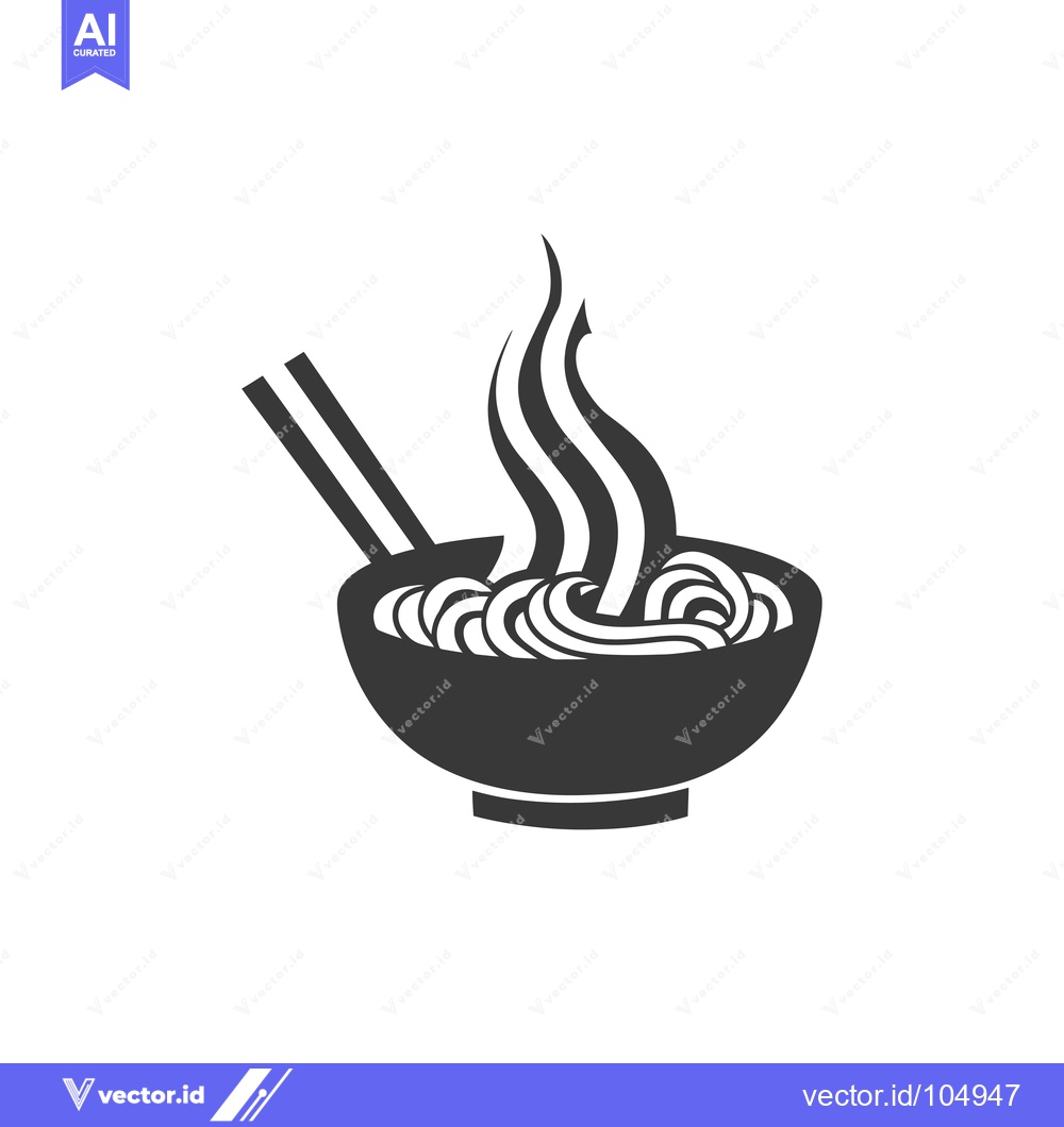 Premium Vector of Steaming Bowl of Noodles with Chopsticks