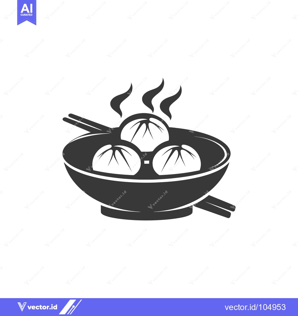 Premium Vector dari Steaming Dumplings in a Bowl with Chopsticks