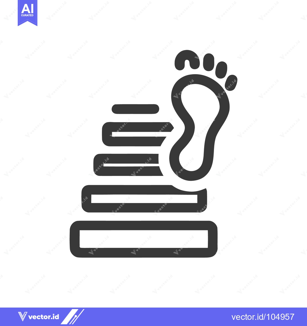 Premium Vector dari Footprint Ascending Steps: Minimalist Icon of Progress and Achievement