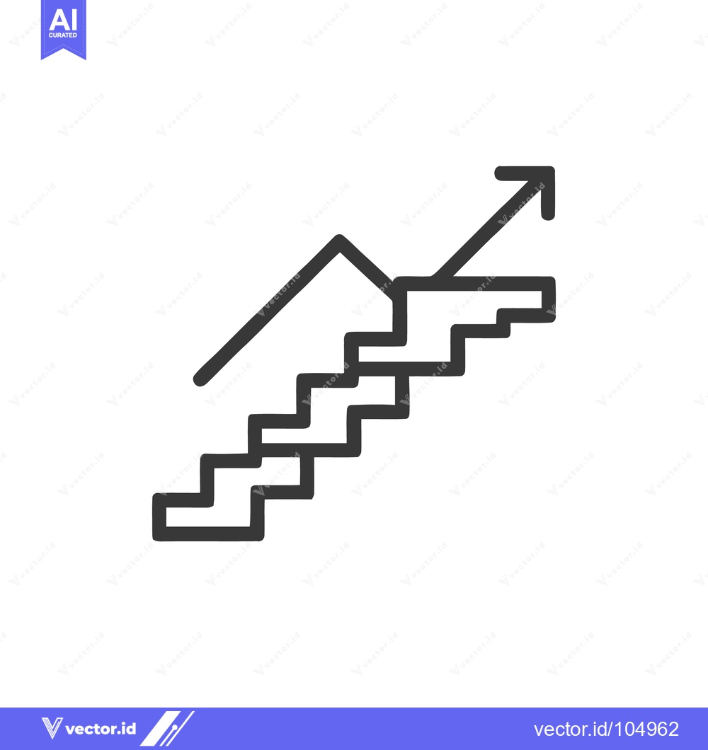 Premium Vector dari Ascending Steps: Minimalist Line Art Symbolizing Growth and Progress