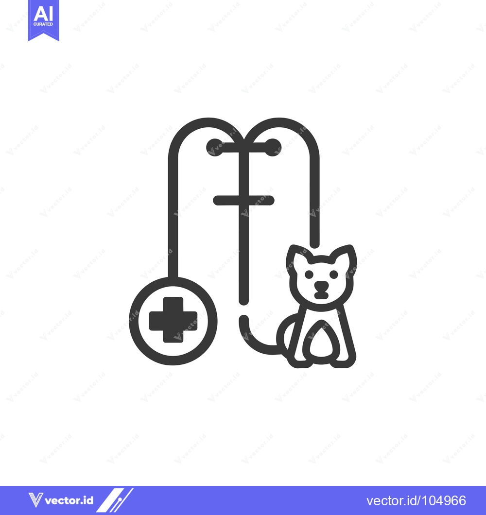 Premium Vector of Stethoscope and Dog Icon for Veterinary Care