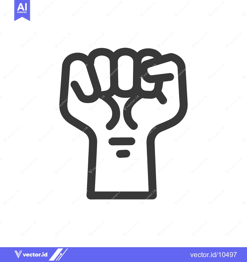 Premium Vector dari A Black and White Line Drawing of a Fist