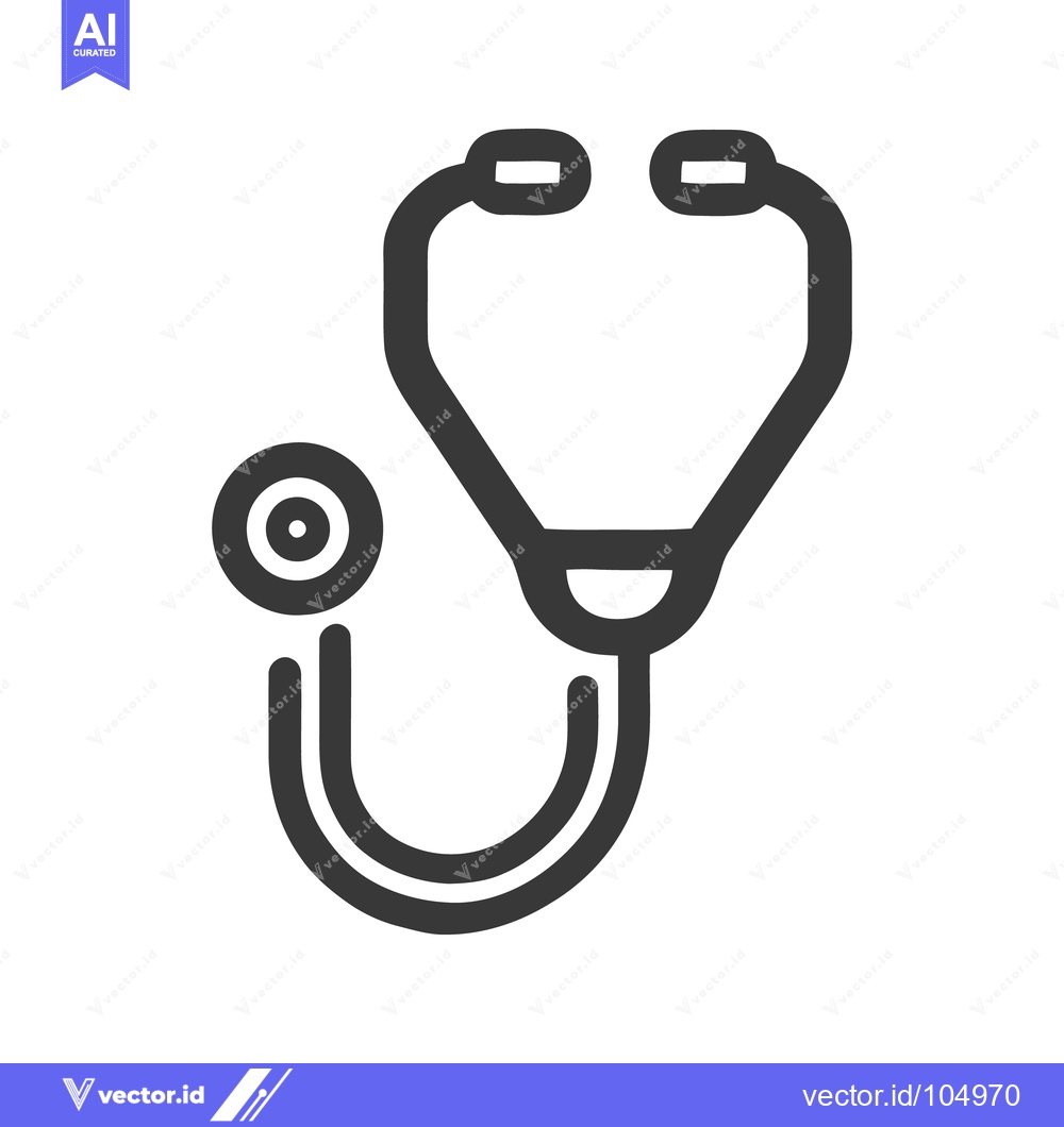 Premium Vector of Minimalist Stethoscope Icon: Medical Symbol in Bold Outline