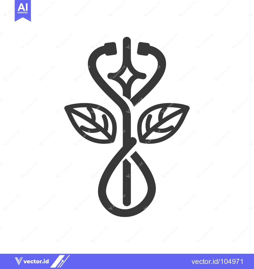 Premium Vector dari Stethoscope Forming Heart with Leaves