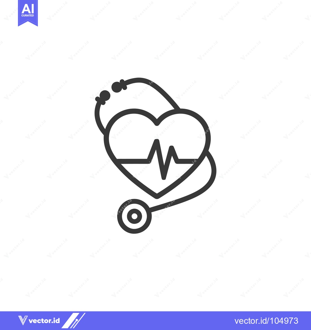 Premium Vector dari Stethoscope with a Heartbeat Inside a Heart Shape
