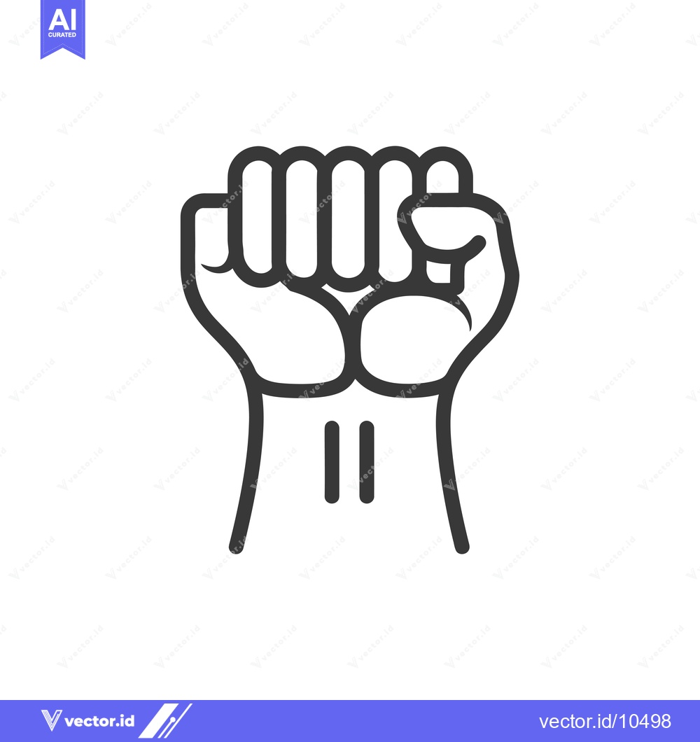 Premium Vector of A Black and White Line Drawing of a Fist
