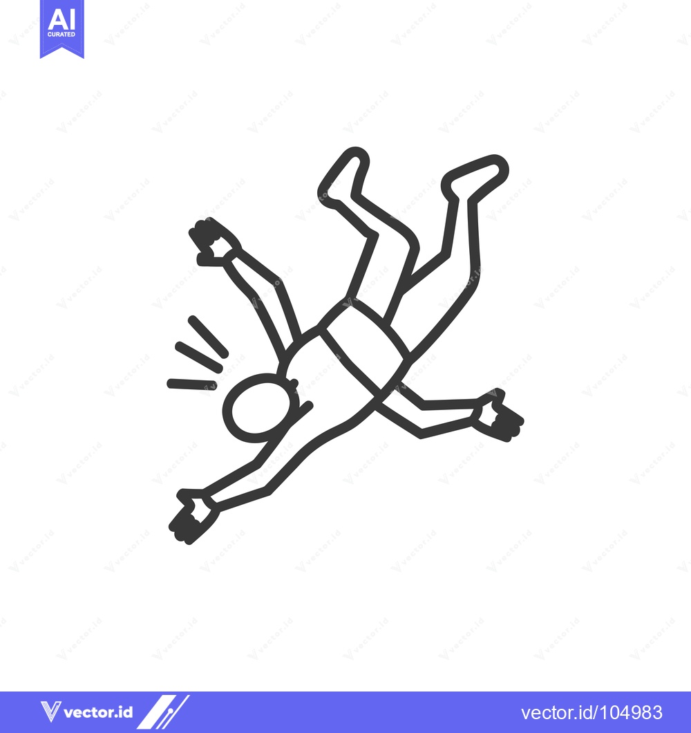 Premium Vector dari Stick Figure Falling With Arms Outstretched