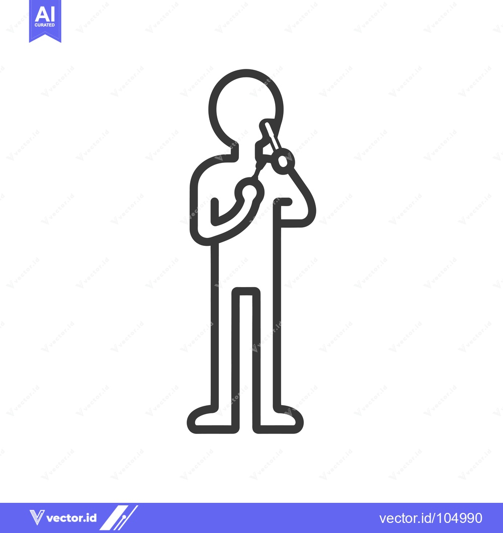 Premium Vector of Stick Figure Holding a Microphone