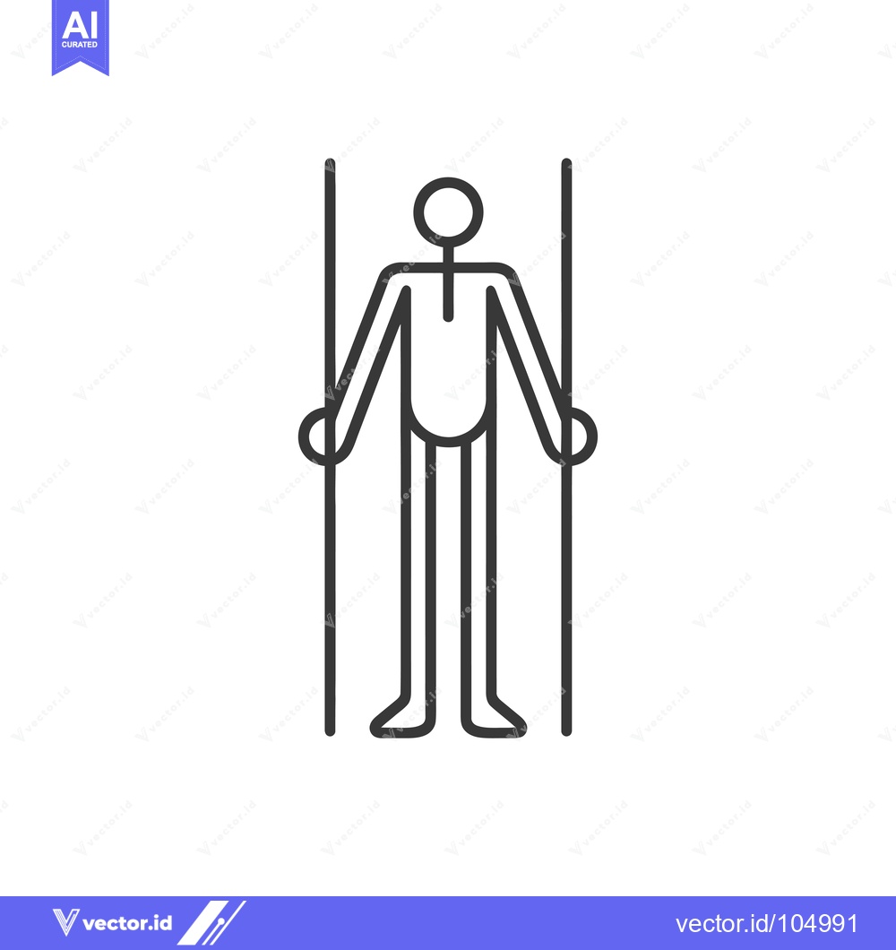 Premium Vector dari Stick Figure Holding Two Vertical Bars