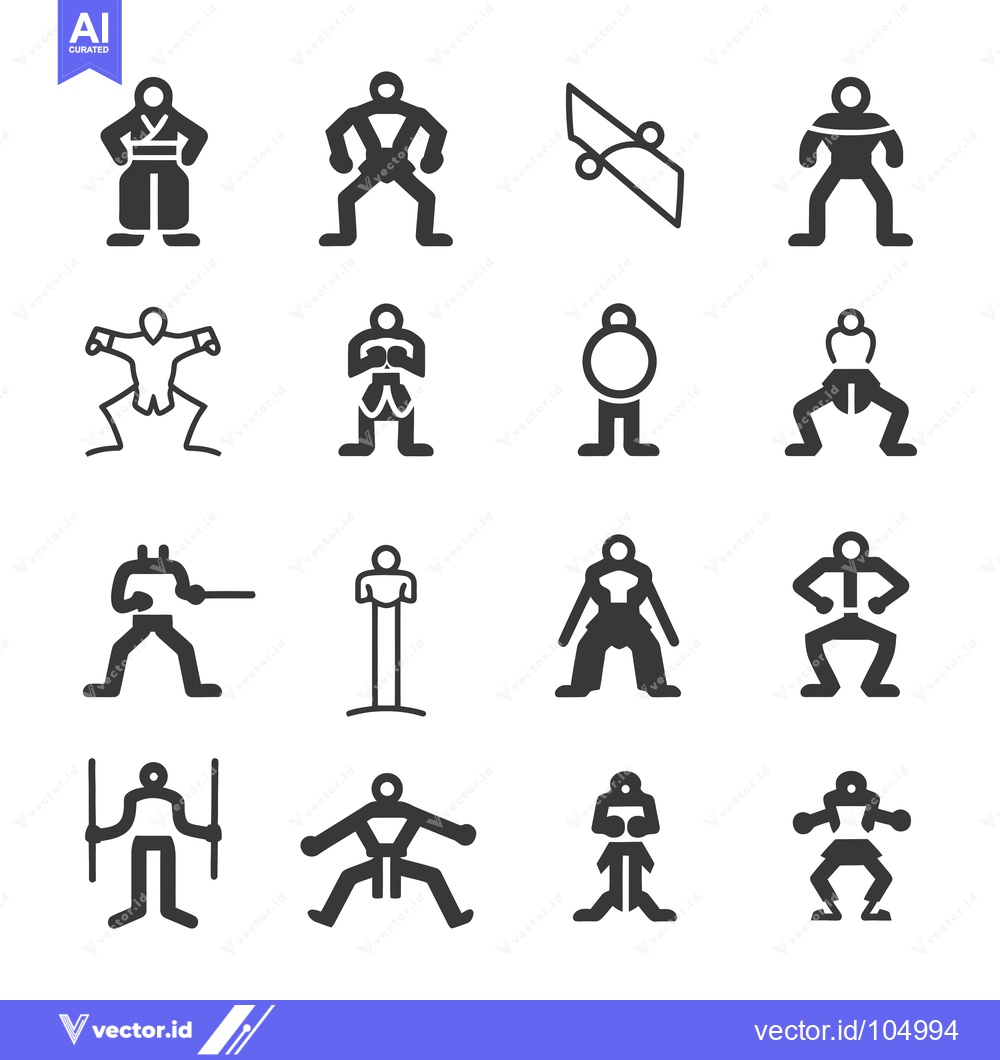 Premium Vector dari Stick Figure Icons Depicting Various Physical Activities and Sports