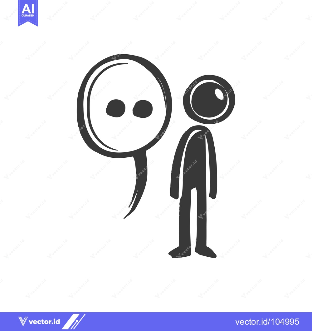 Premium Vector dari Stick Figure Ignoring a Speech Bubble