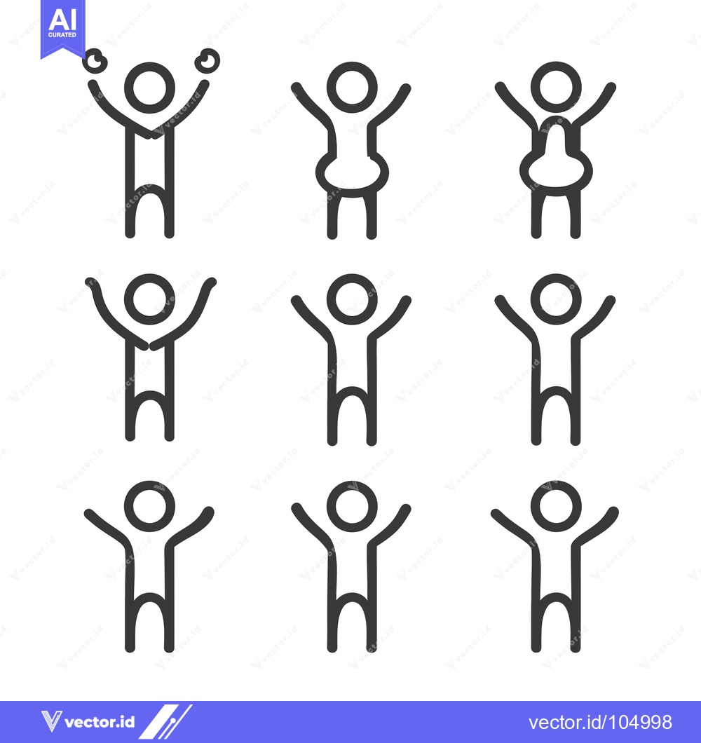Premium Vector of Stick Figure Illustrations Depicting Body Types and Happiness