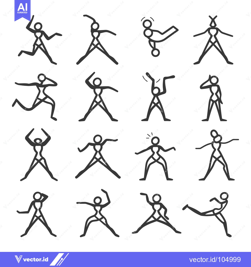 Premium Vector dari Stick Figure Illustrations Depicting Various Physical Activities and P