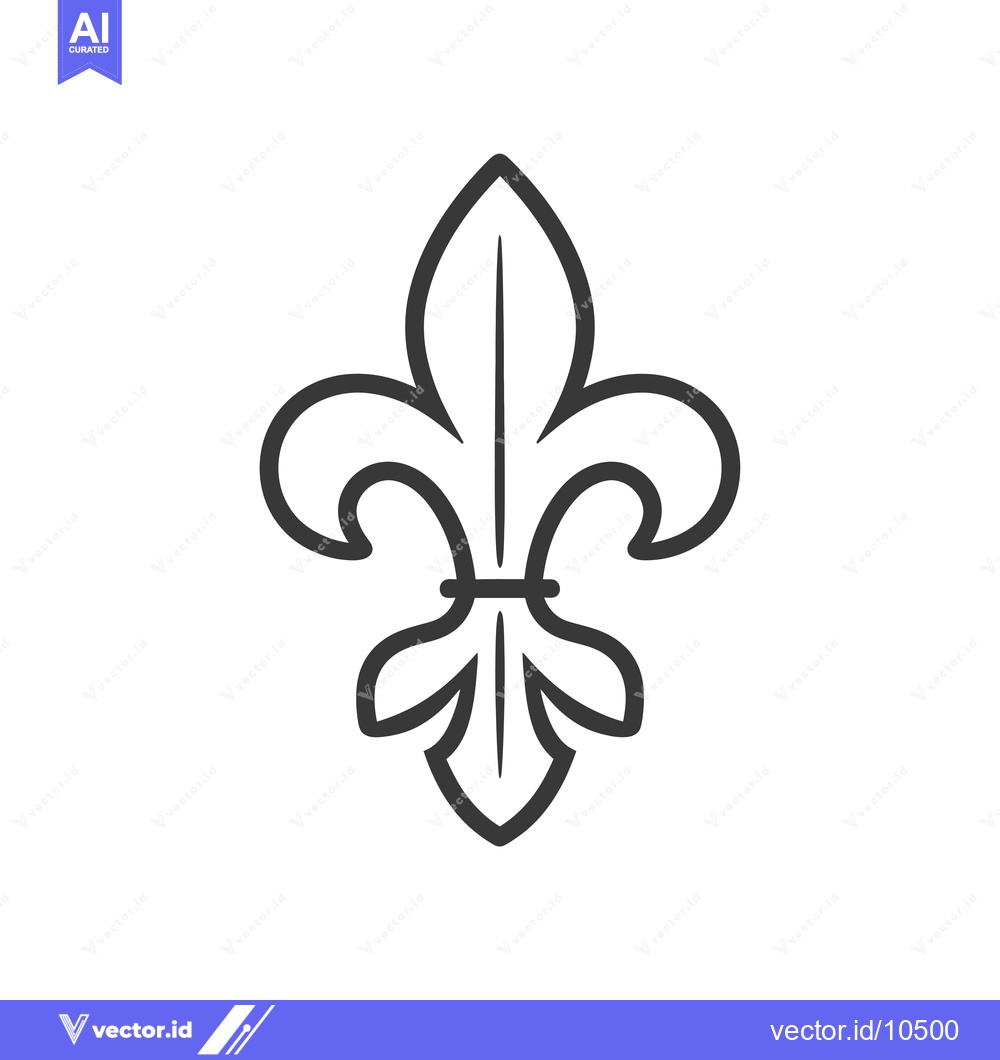Premium Vector of A Black and White Line Drawing of a Fleur-de-lis