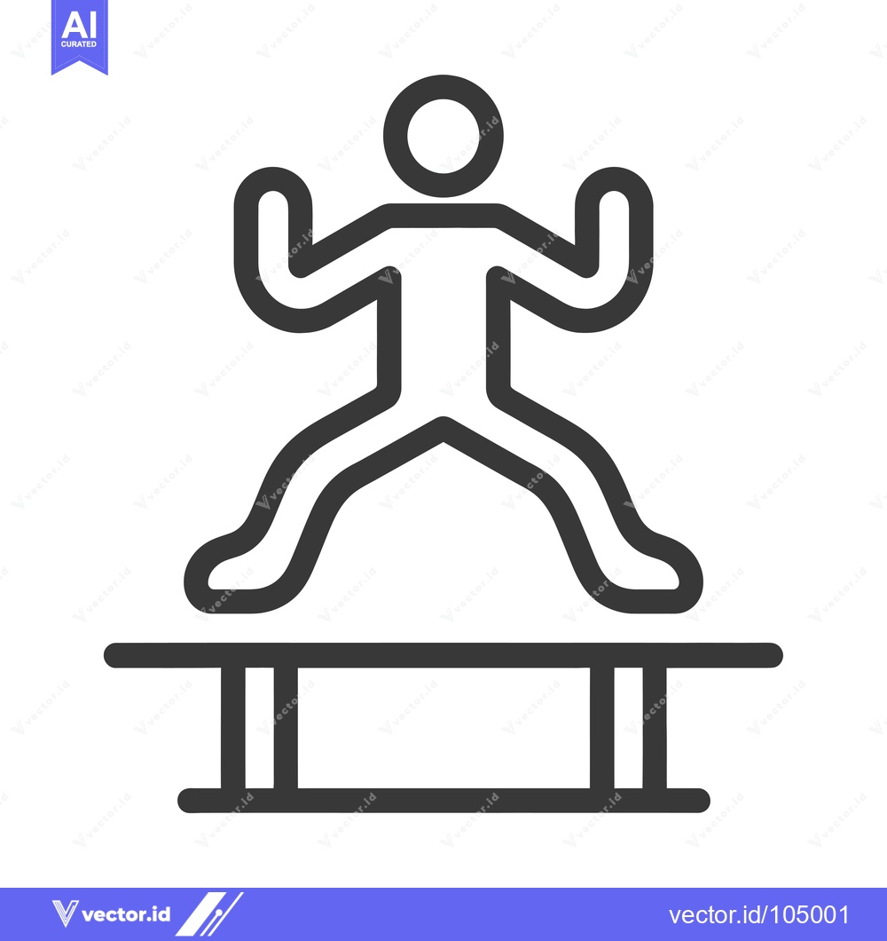 Premium Vector dari Stick Figure Jumping on a Platform