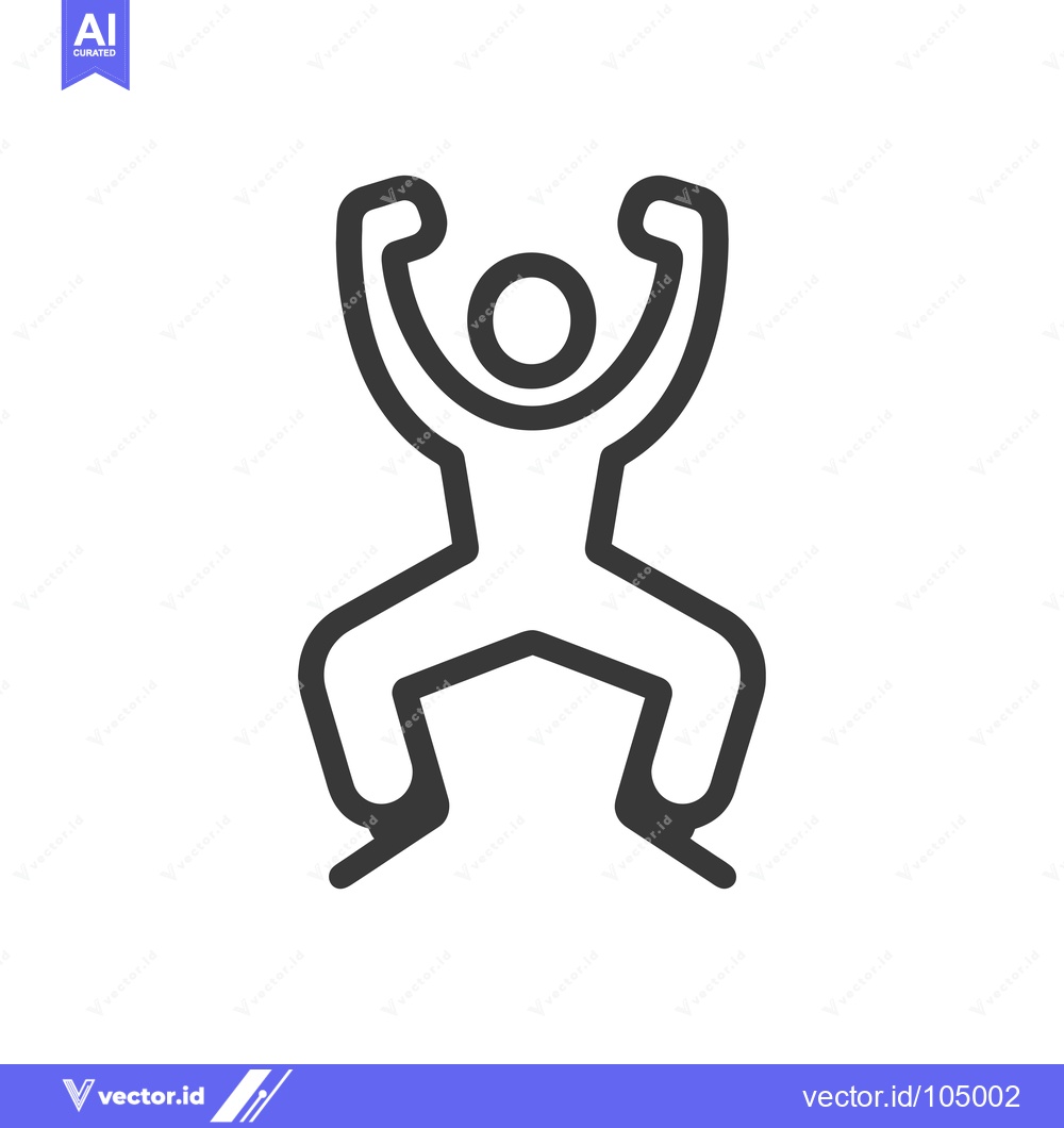 Premium Vector of Stick Figure Jumping with Arms Raised