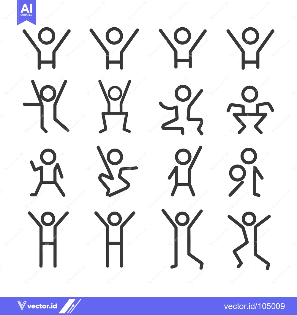 Premium Vector dari Stick Figure People in Various Poses