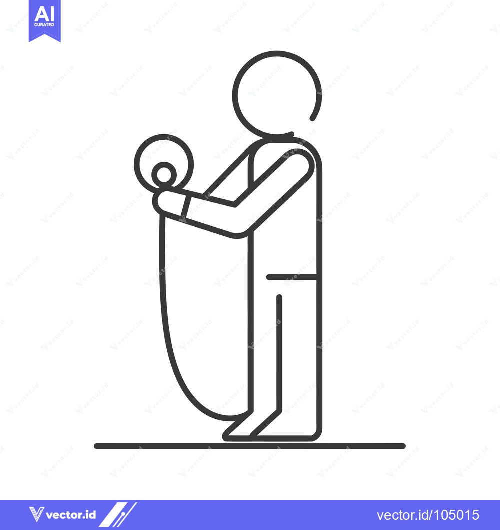 Premium Vector of Stick Figure Person Holding a Rope