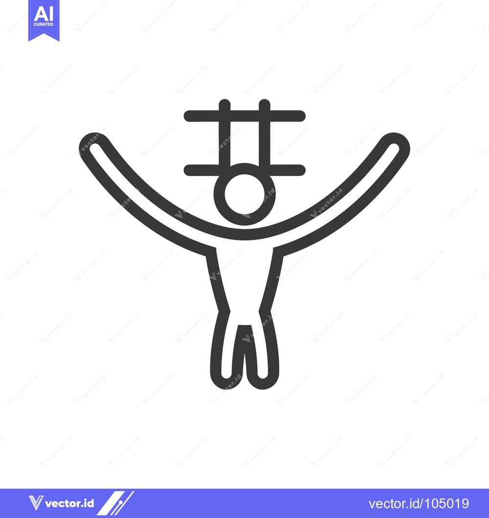 Premium Vector dari Stick Figure Person with a Bar Overhead