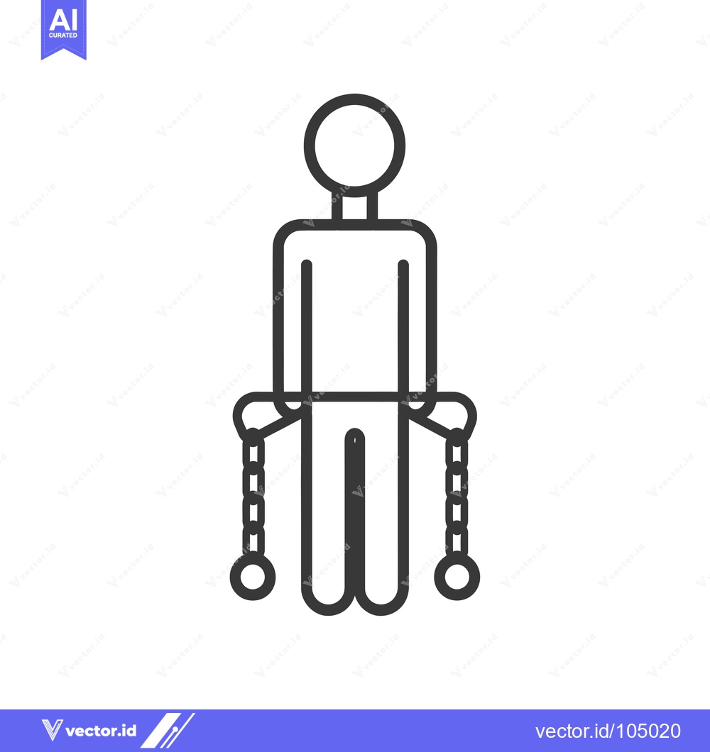 Premium Vector of Stick Figure Person with Shackles