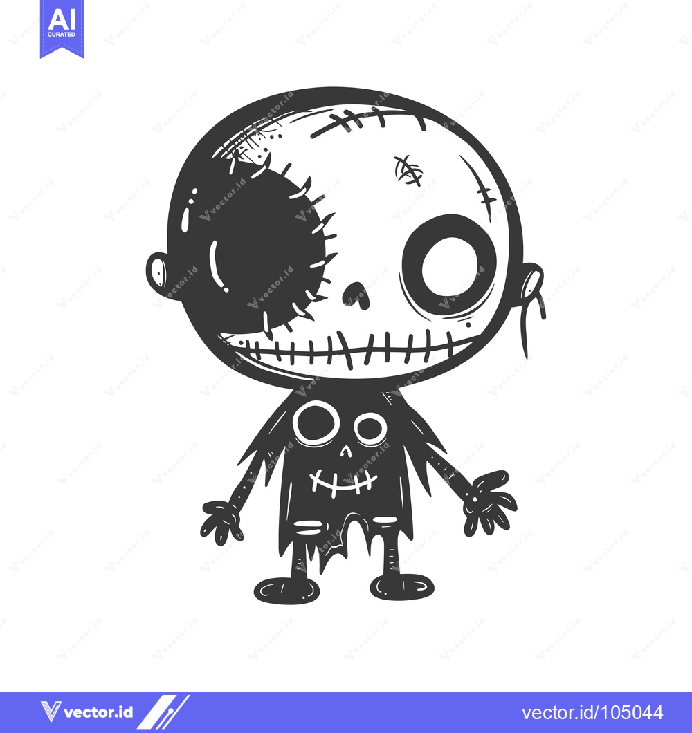 Premium Vector of Stitched Monster With One Eye and Torn Clothing