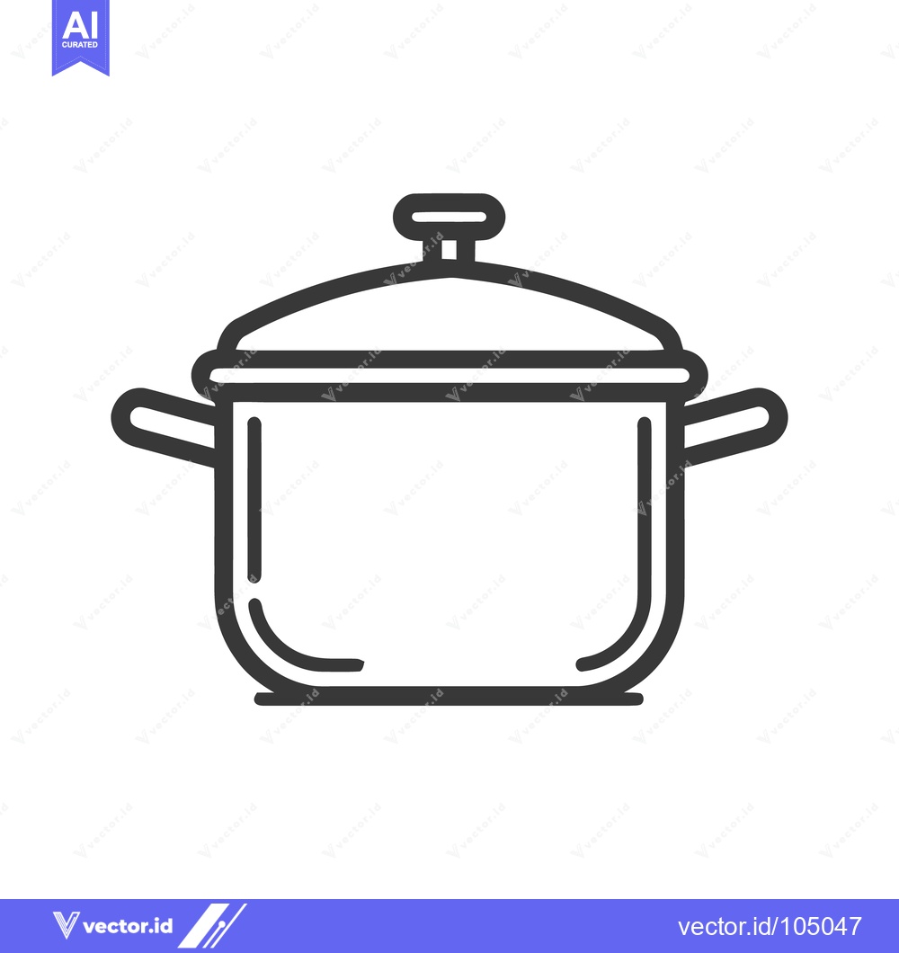 Premium Vector of Minimalist Pot Icon: Clean Line Art for Culinary Design