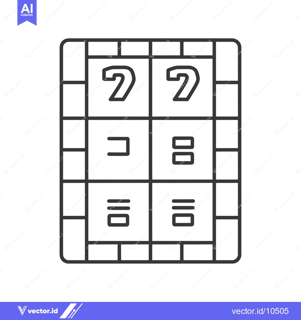 Premium Vector dari A Black And White Line Drawing Of A Game Board With Numbers And Symbol