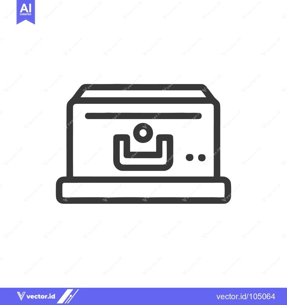Premium Vector dari Minimalist Icon of a Chest with Handle and Dots