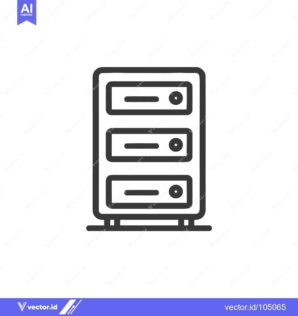 Premium Vector dari Minimalist Server Rack Icon: Data Storage and Network Infrastructure