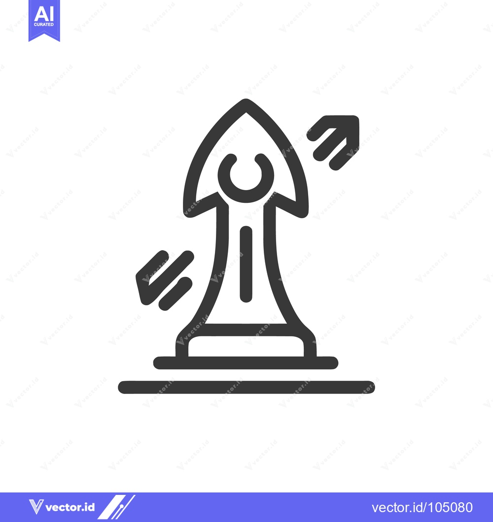 Premium Vector dari Abstract Icon of Chess Rook with Arrows Suggesting Movement and Strate