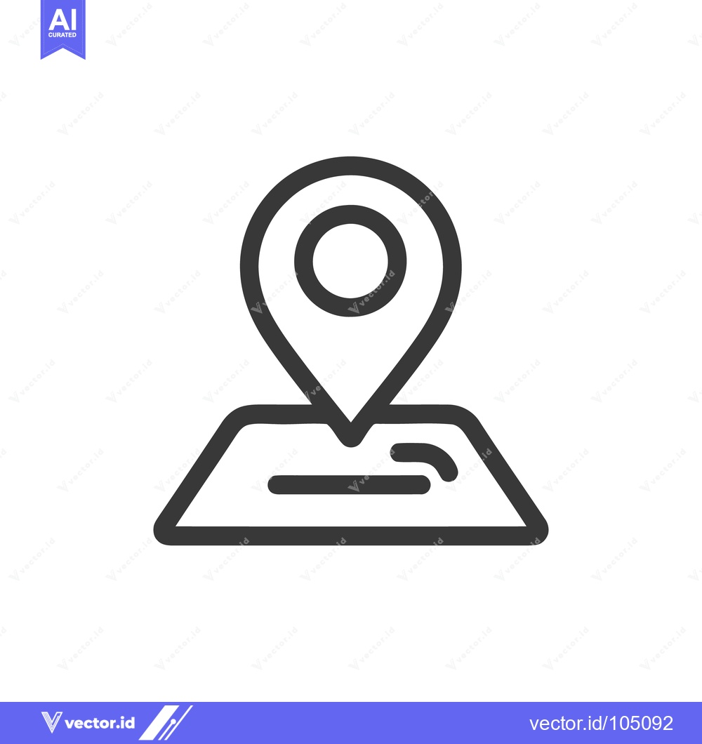 Premium Vector dari Minimalist Location Pin Icon on Map, Modern Design, Navigation Symbol