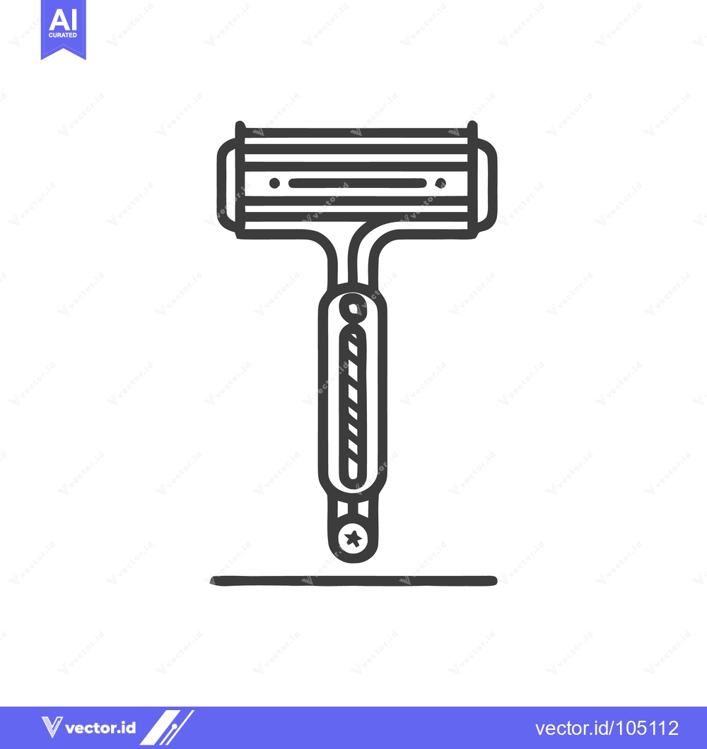 Premium Vector dari Minimalist Razor Icon: Clean Shave, Grooming Essential, Line Art