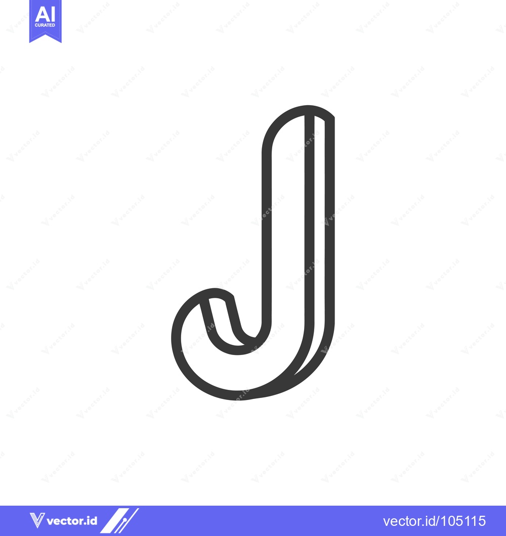 Premium Vector of Stylized 3D Outline of the Letter J
