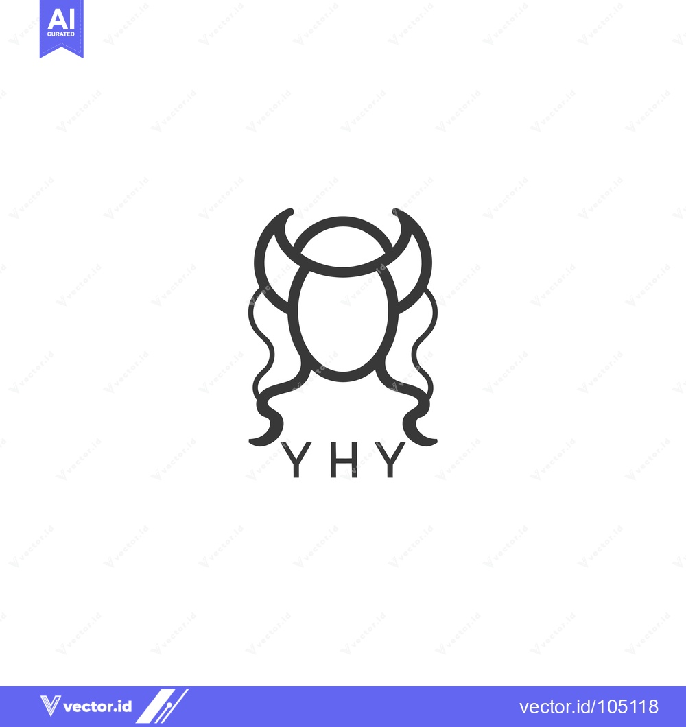 Premium Vector dari Stylized Abstract Portrait with Horns and Curls