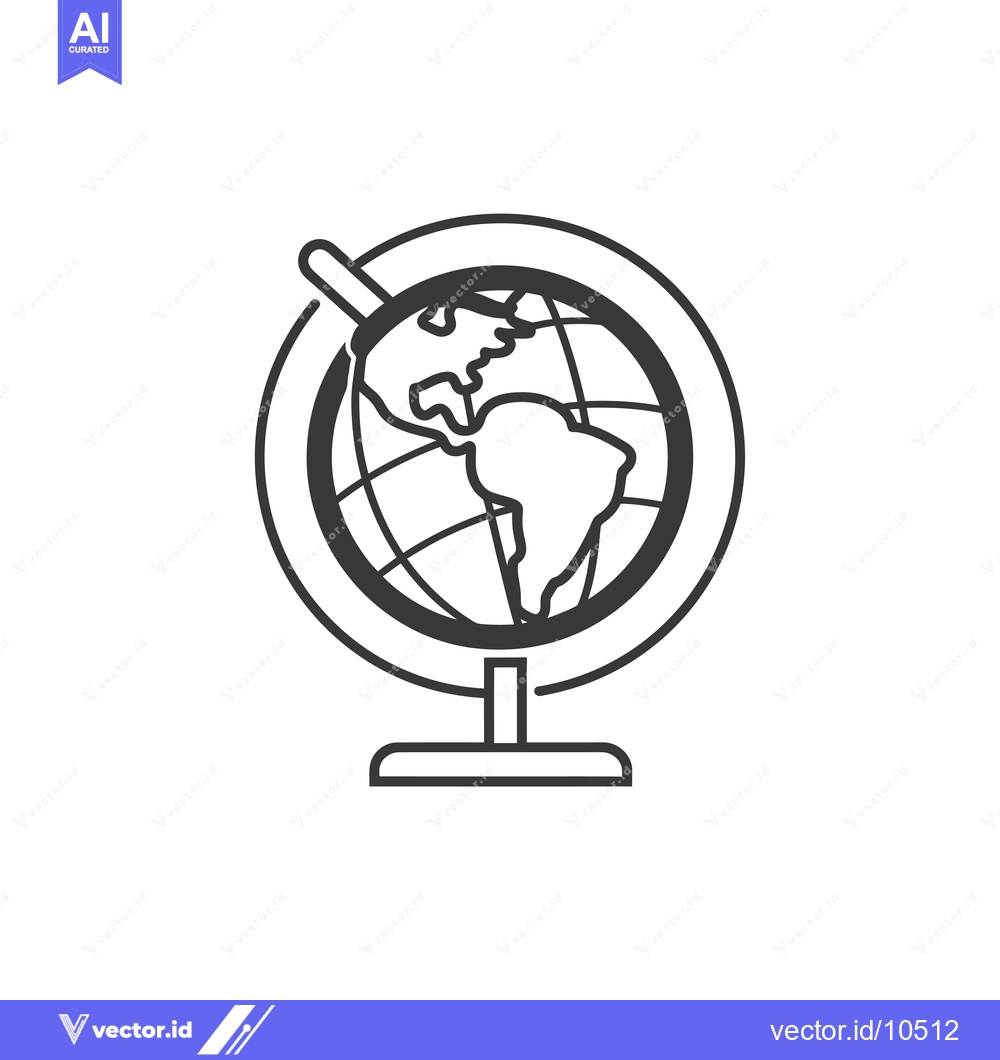Premium Vector of A Black and White Line Drawing of a Globe