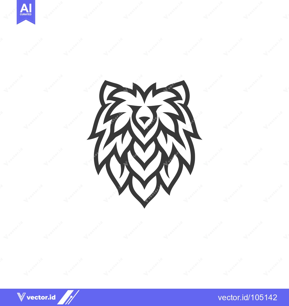 Premium Vector of Stylized Bear Head with Detailed Fur
