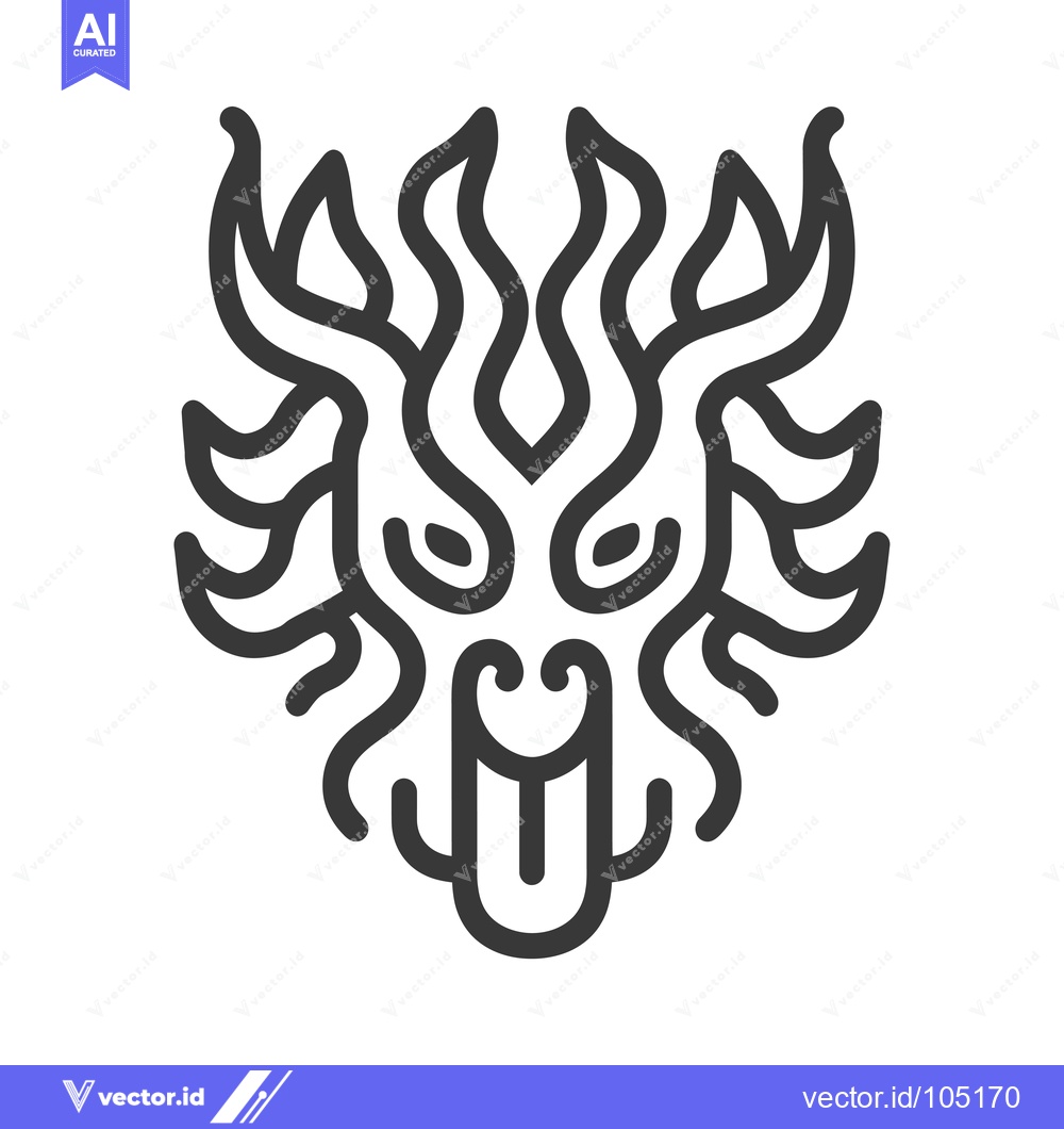 Premium Vector dari Stylized Black and White Dragon Head Icon