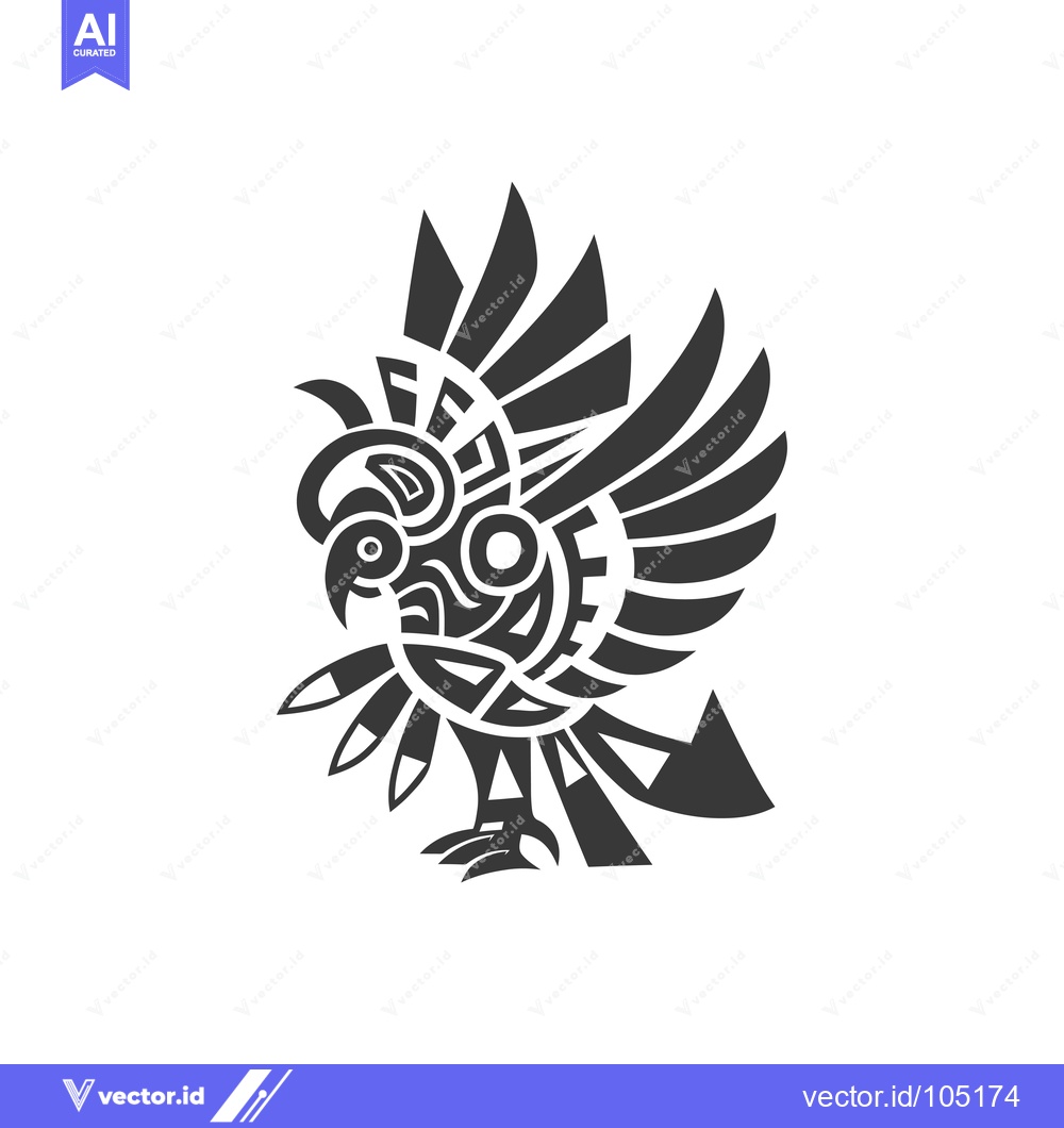 Premium Vector dari Stylized Black and White Eagle with Geometric Design