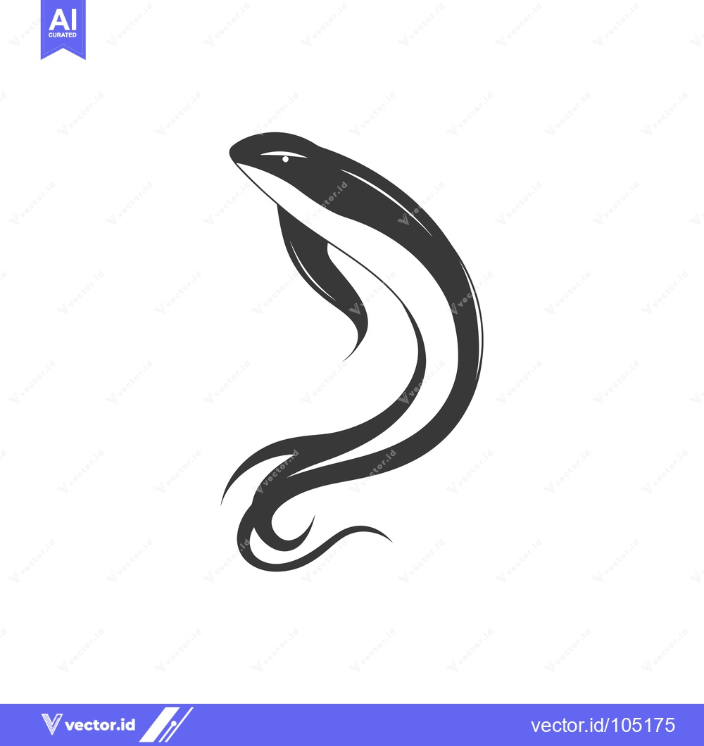 Premium Vector dari Stylized Black and White Fish Illustration