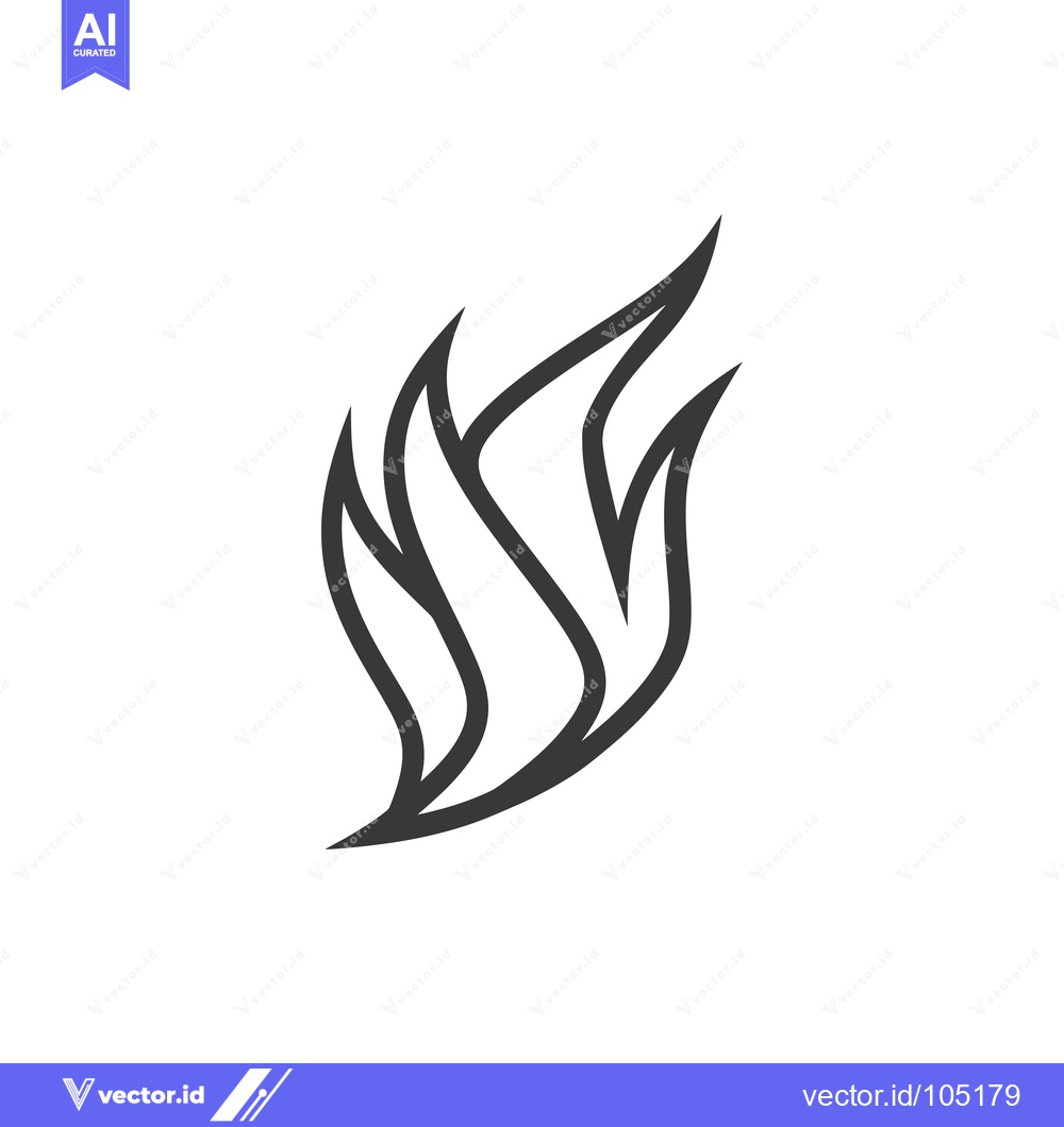 Premium Vector of Stylized Black and White Flame Graphic