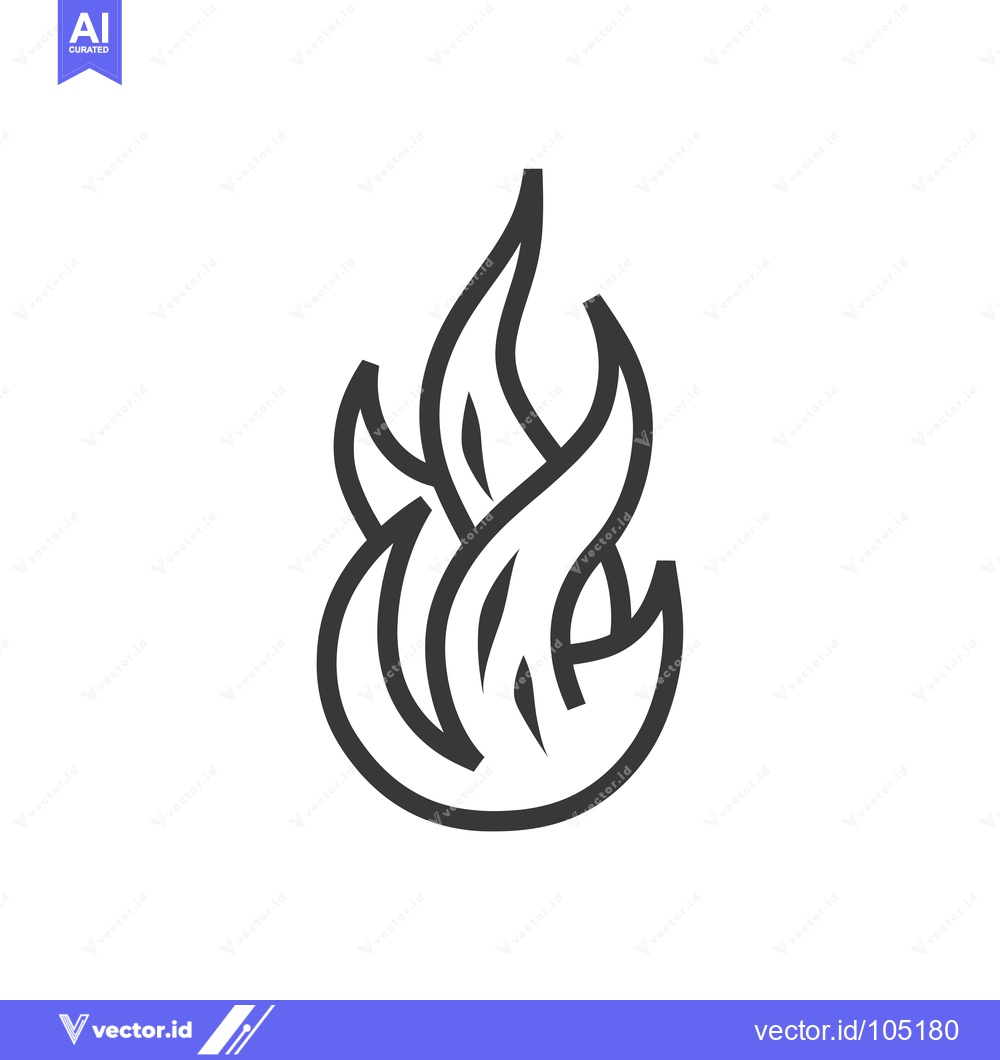 Premium Vector dari Stylized Black and White Flame Icon