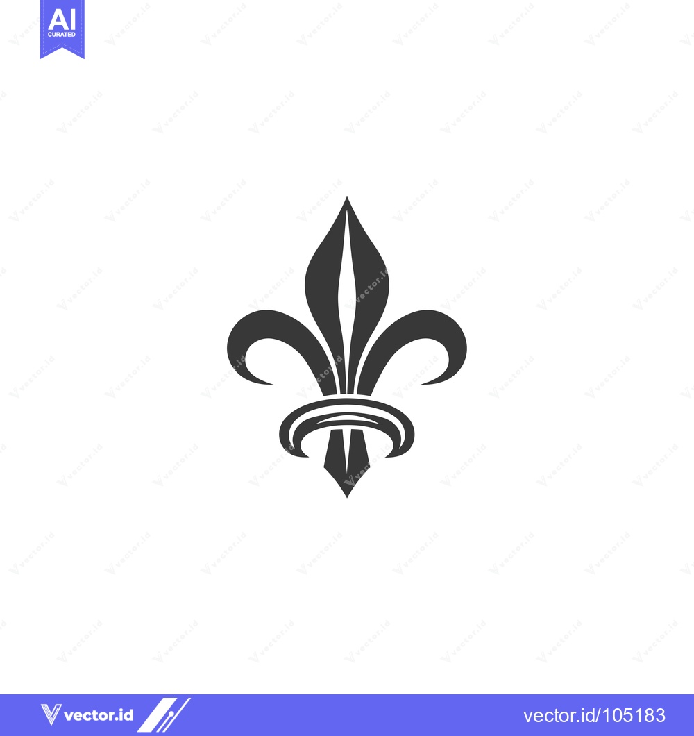 Premium Vector dari Stylized Black and White Fleur-de-lis Design