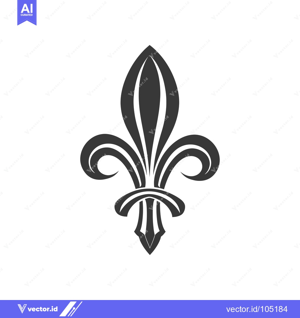 Premium Vector dari Stylized Black and White Fleur-de-lis Design
