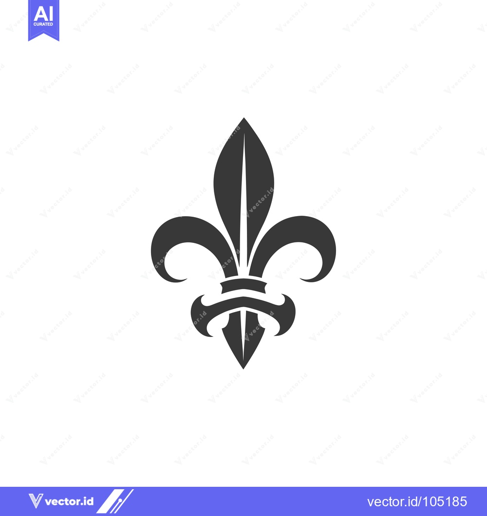 Premium Vector dari Stylized Black and White Fleur-de-lis Design