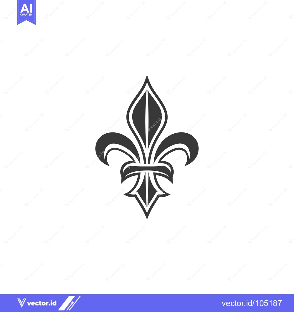 Premium Vector dari Stylized Black and White Fleur-de-lis Design