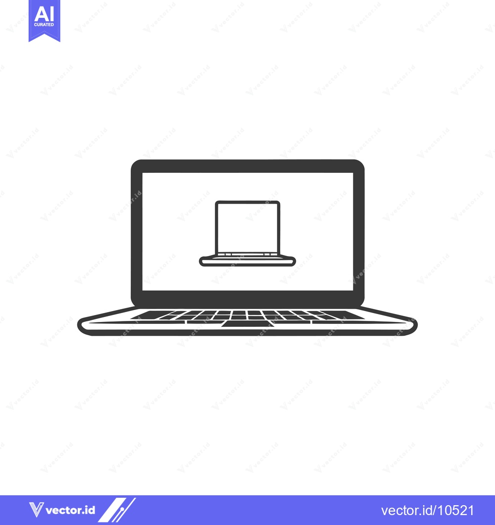 Premium Vector of A Black and White Line Drawing of a Laptop